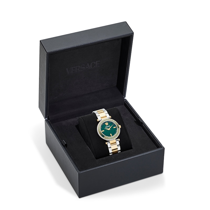 Versace Reve Ladies' Green Dial & Two-Tone Bracelet Watch