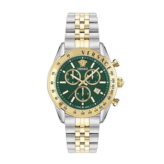 Versace Chrono Master Mens Two Tone Bracelet Watch