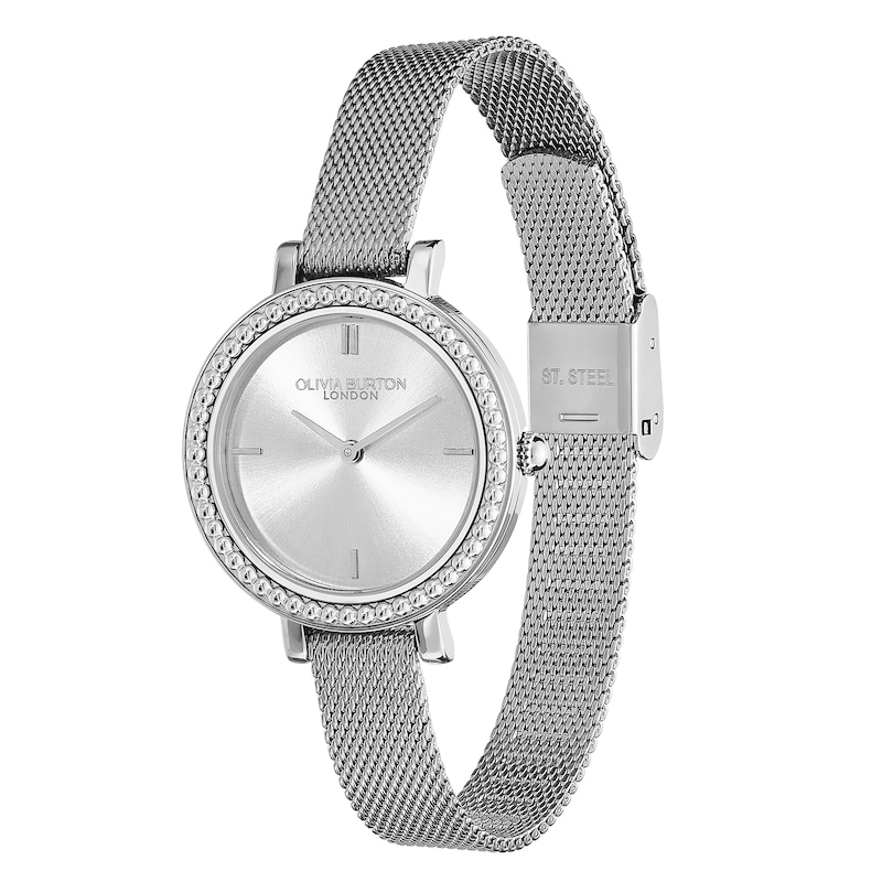 Olivia Burton Vintage Bead Stainless Steel Mesh Bracelet Watch