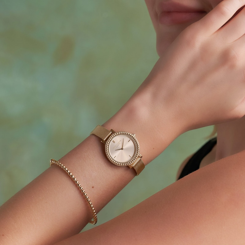 Main Image 5 of Olivia Burton Vintage Bead Gold Tone Mesh Bracelet Watch