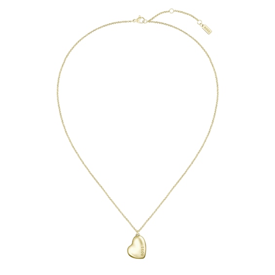 BOSS Honey Ladies Gold Tone 18+2 Heart Shaped Pendant Neckla