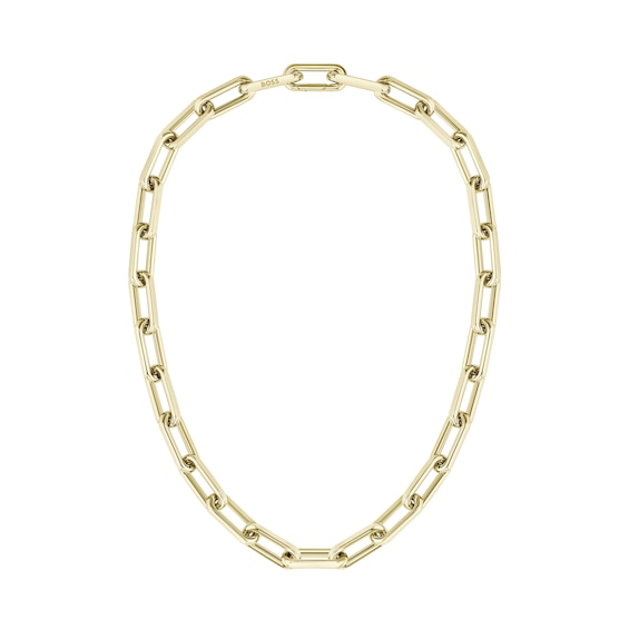 BOSS Halia Womens Gold Tone IP 16 Link Chain Necklace