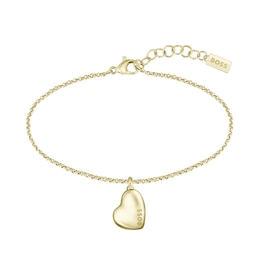 BOSS Honey Ladies' Gold-Tone 6.5 Inch Heart Shaped Bracelet