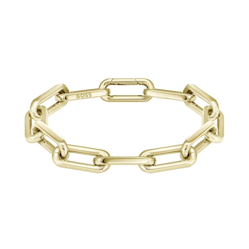 BOSS Halia Ladies Gold-Tone IP 7 Inch Link Chain Bracelet