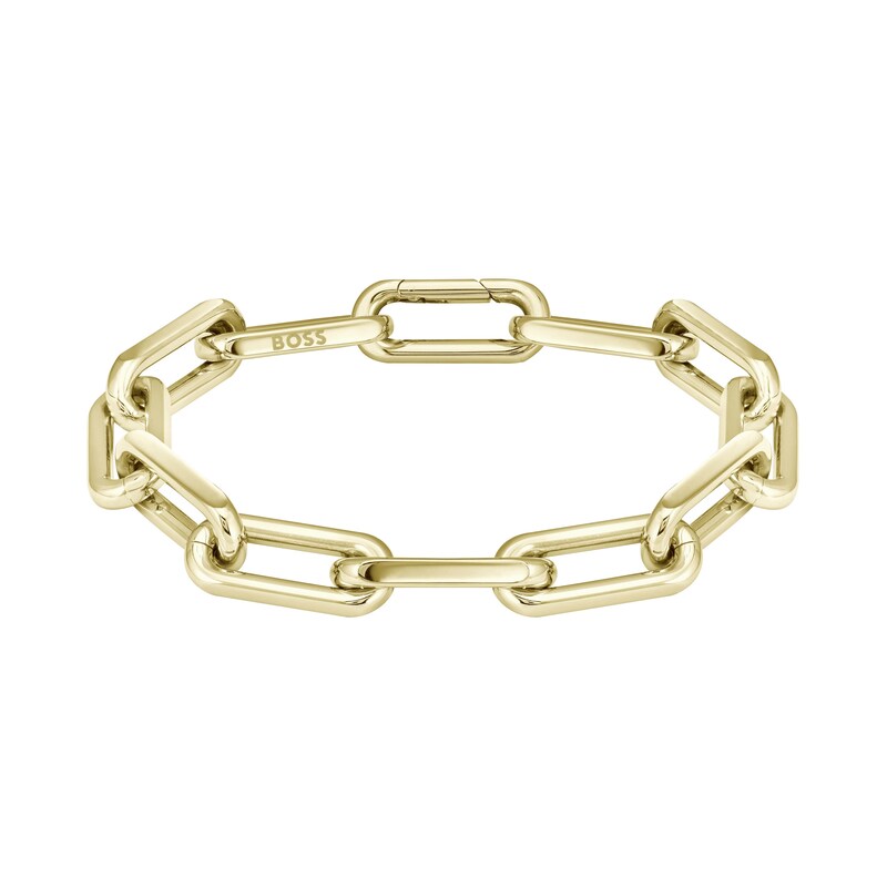 BOSS Halia Ladies Gold-Tone IP 7 Inch Link Chain Bracelet