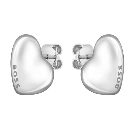 BOSS Honey Ladies Stainless Steel Heart Shaped Stud Earrings