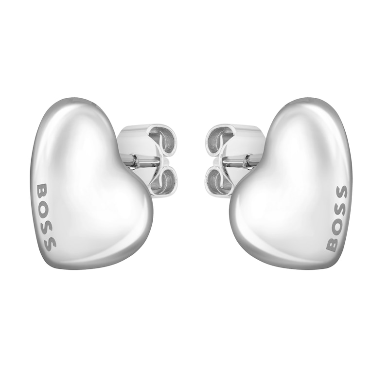Main Image 1 of BOSS Honey Ladies' Stainless Steel Heart Shaped Stud Earrings