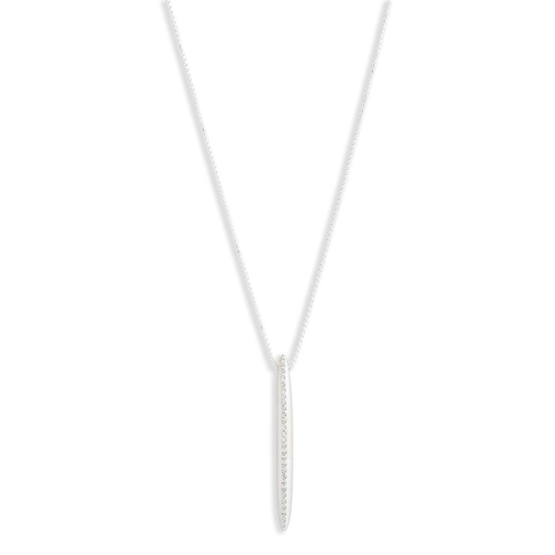 Lauren Ralph Lauren Sterling Silver Crystal Drop Pendant Necklace