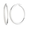 Thumbnail Image 0 of Lauren Ralph Lauren Sterling Silver & Crystal Hoop 35mm Earrings