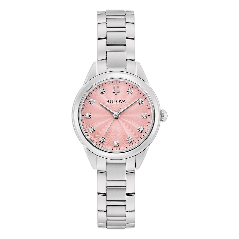 Bulova Sutton Ladies' Diamond Pink Dial & Stainless Steel Watch