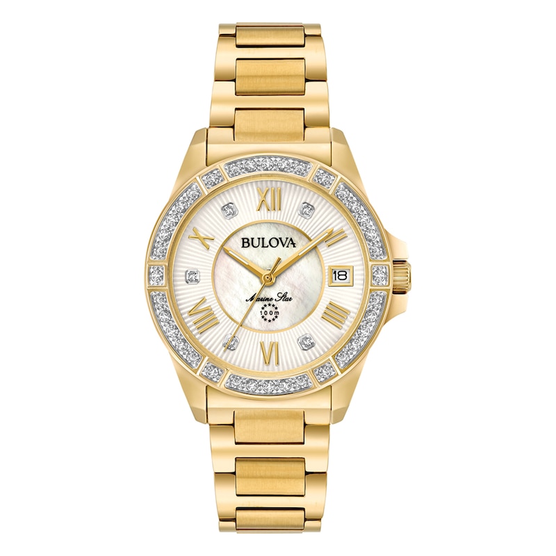 Bulova Marine Star Ladies' Diamond Gold-Tone Bracelet Watch