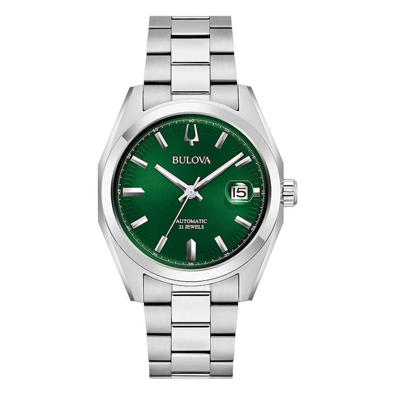 Bulova Surveyor Men's Green Dial & Stainless Steel Bracelet Watch