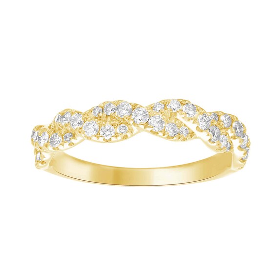 9ct Yellow Gold Twist Eternity 0.50ct Diamond Ring