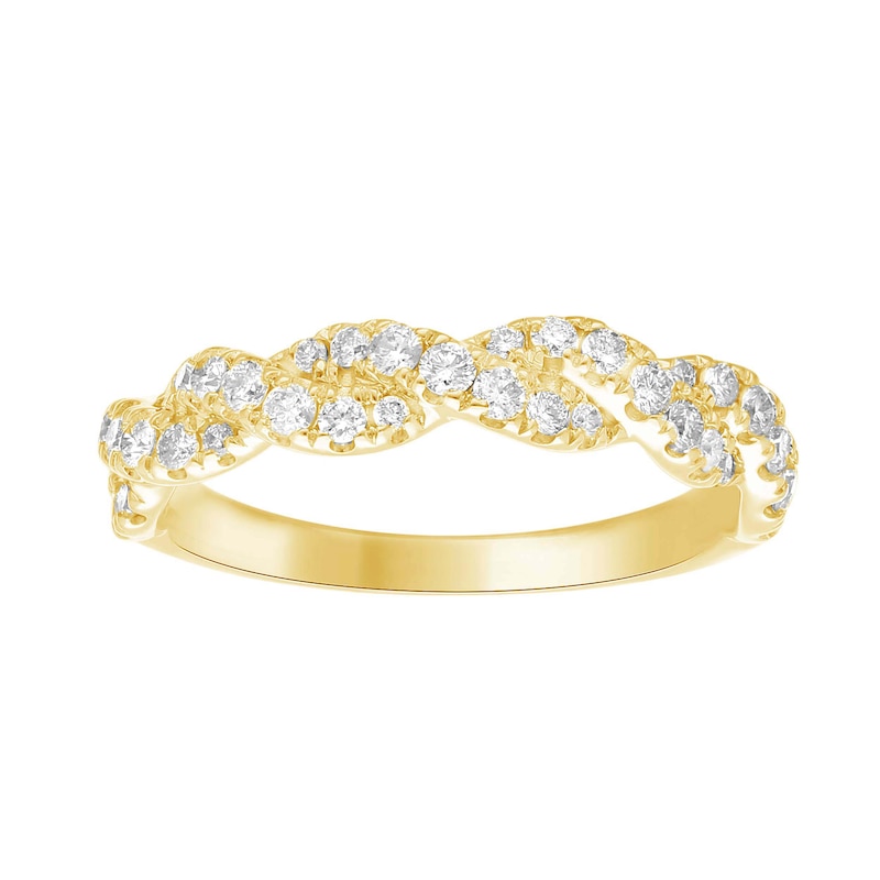 Main Image 1 of 9ct Yellow Gold 0.50ct Diamond Twist Eternity Ring