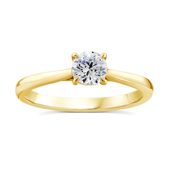 Engagement Ring 18ct Yellow Gold Solitaire Round Cut 0.50ct Diamond Ring