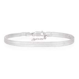 Sterling Silver Flat Herringbone Chain Bracelet