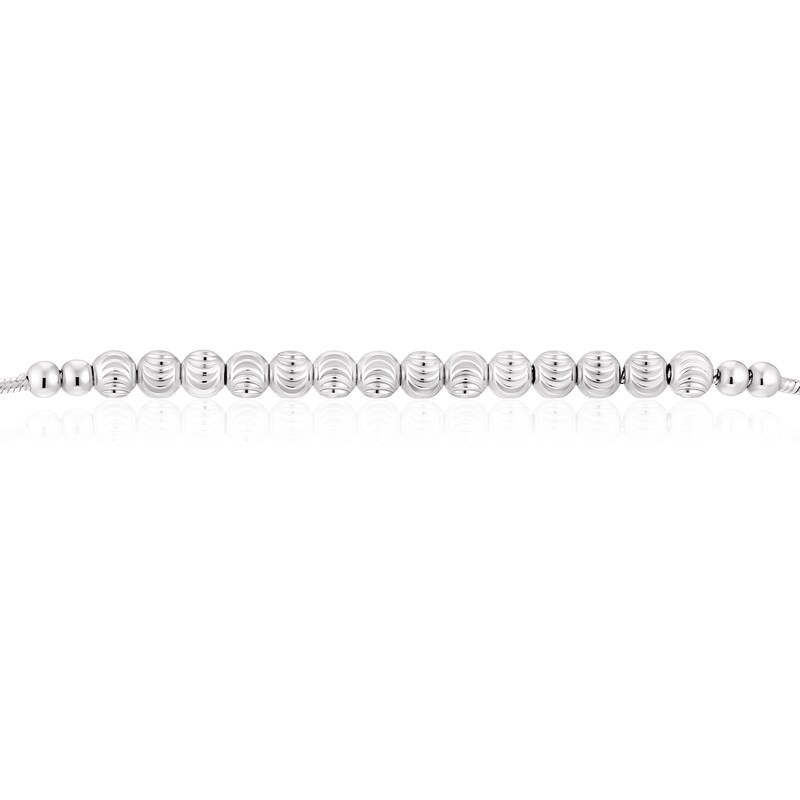 Main Image 2 of Sterling Silver Moon Cut Bead Adjustable Bolo Bracelet