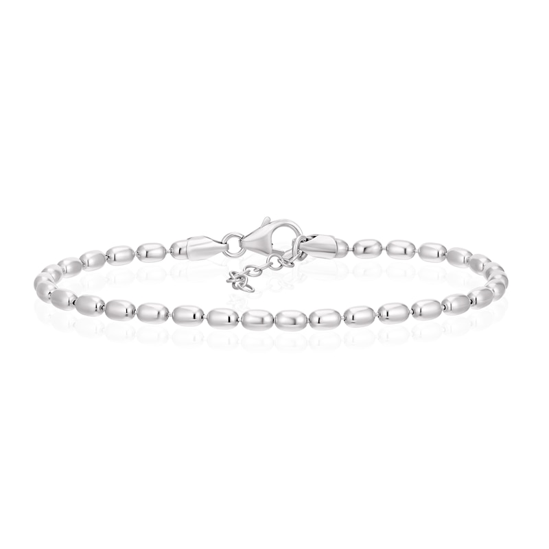 Sterling Silver 7 Inch Flat Bead Chain Bracelet