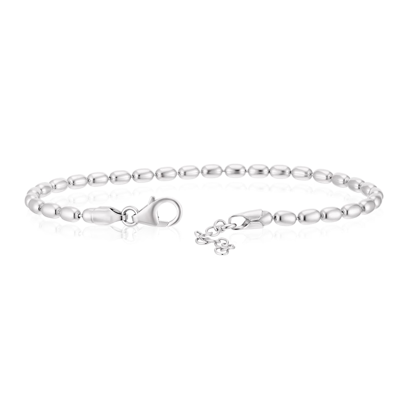 Sterling Silver 7 Inch Flat Bead Chain Bracelet