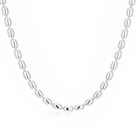 Sterling Silver Flat Bead Necklace