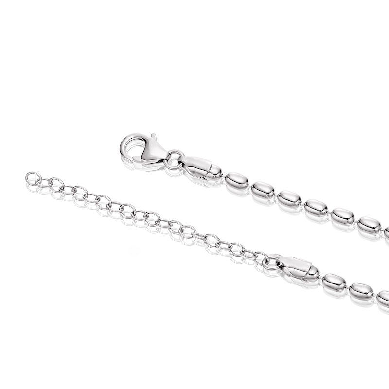 Sterling Silver Flat Bead Necklace