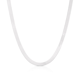 Sterling Silver 16+2&quot; Flat Herringbone Chain Necklace