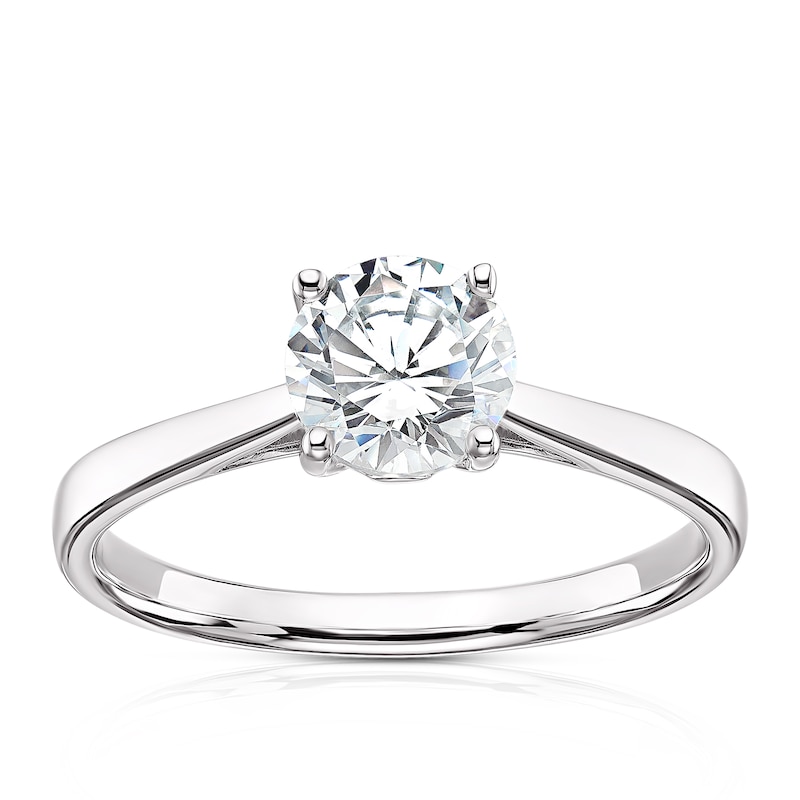 Sterling Silver Cubic Zirconia Round Cut Solitaire Ring