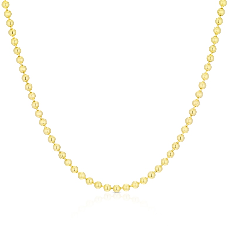 9ct Yellow Gold 18 Inch Beaded Ball Necklace