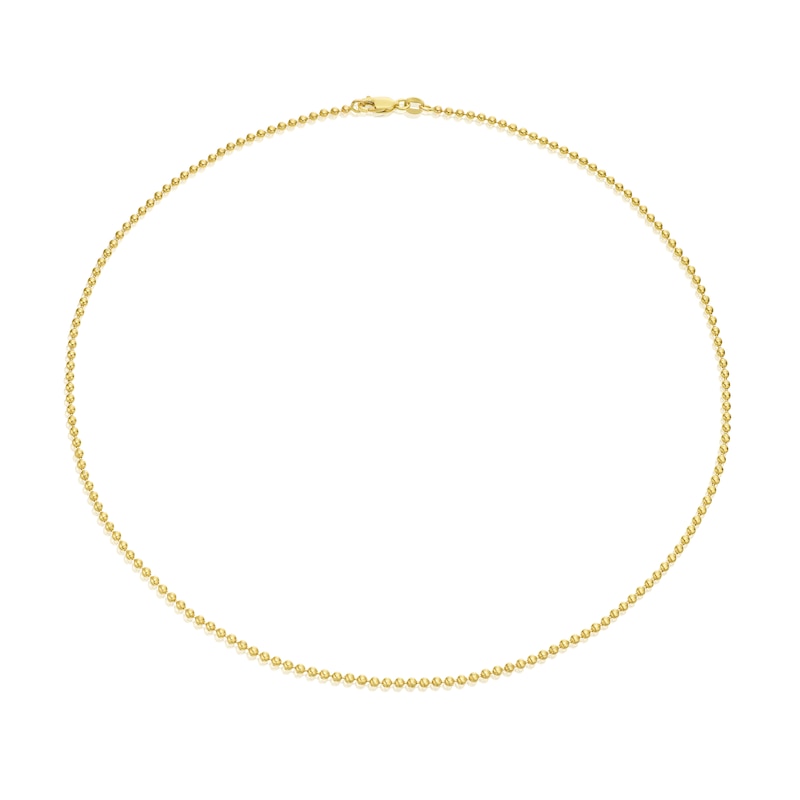 9ct Yellow Gold 18 Inch Beaded Ball Necklace