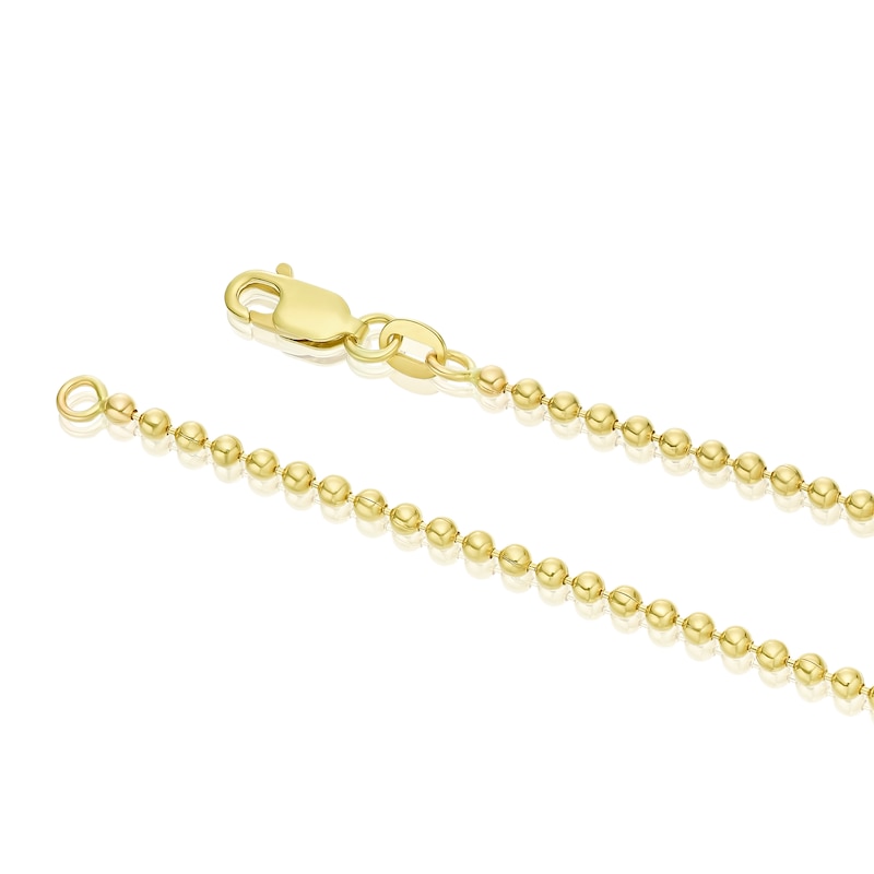 9ct Yellow Gold 18 Inch Beaded Ball Necklace