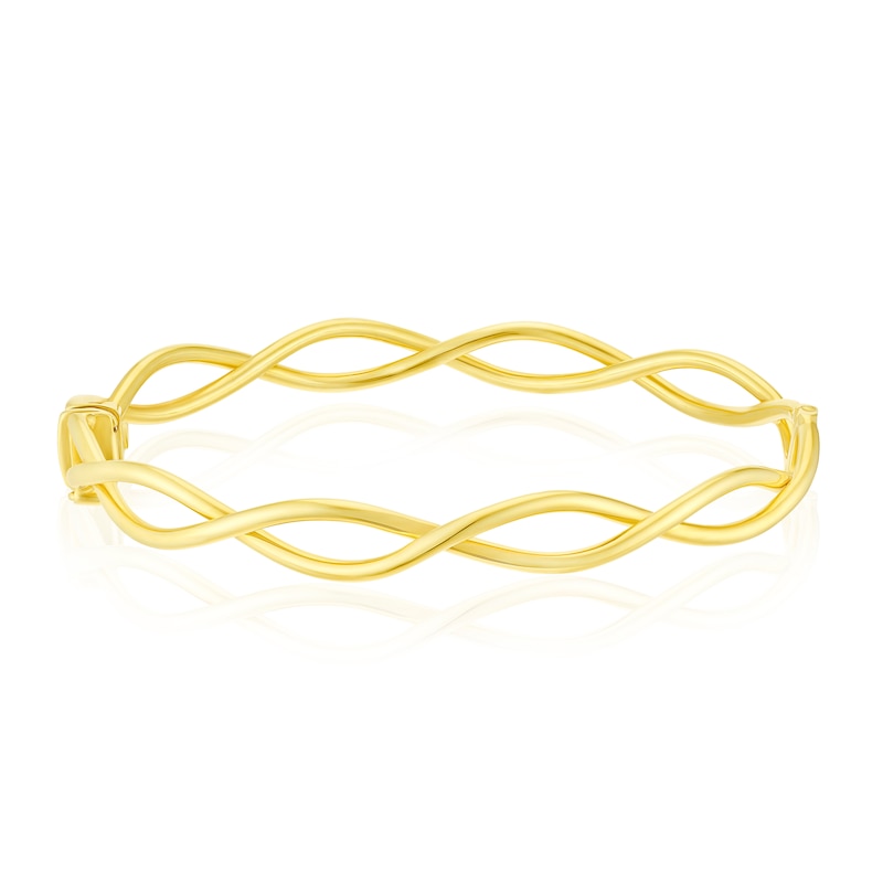 9ct Yellow Gold 6 Inch Open Twist Bangle