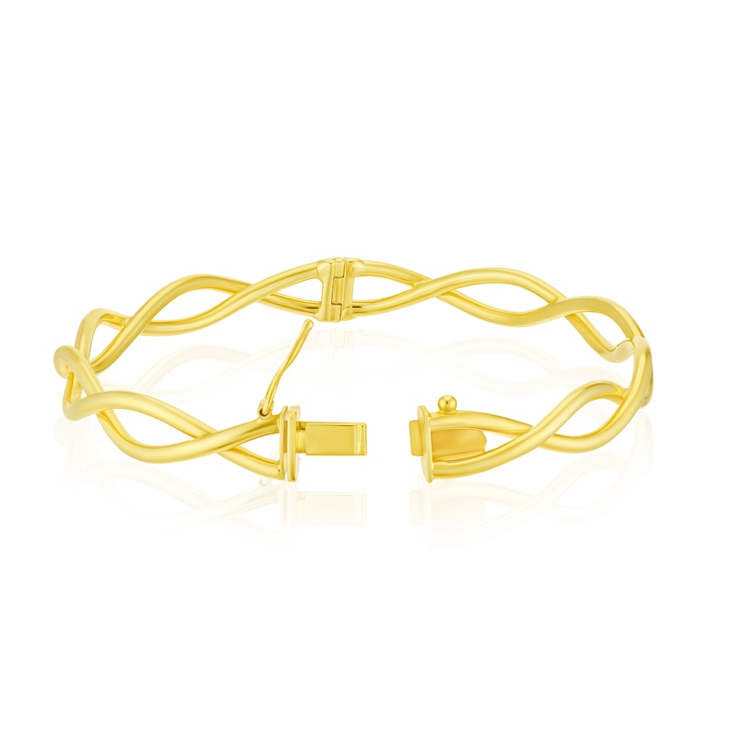 9ct Yellow Gold 6 Inch Open Twist Bangle