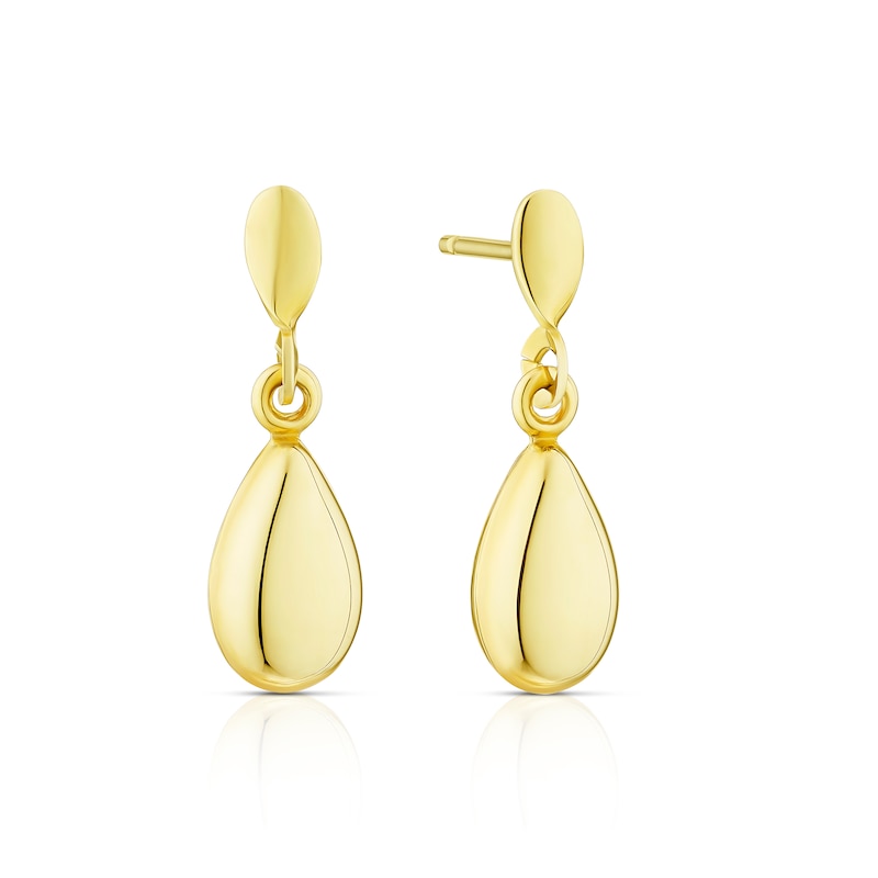 9ct Yellow Gold Tear Drop Earrings