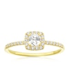 Thumbnail Image 1 of 9ct Yellow Gold CZ Cushion Shaped Halo Ring
