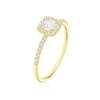 Thumbnail Image 2 of 9ct Yellow Gold CZ Cushion Shaped Halo Ring