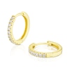 Thumbnail Image 0 of 9ct Yellow Gold & CZ Pavé Huggie 11mm Hoop Earrings