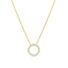 Thumbnail Image 0 of 9ct Yellow Gold 16+2 Inch Cubic Zirconia Open Circle Pendant Necklace