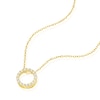 Thumbnail Image 1 of 9ct Yellow Gold 16+2 Inch Cubic Zirconia Open Circle Pendant Necklace