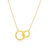 Thumbnail Image 0 of 9ct Yellow Gold 16+2 Inch Diamond Cut Double Circle Pendant Necklace