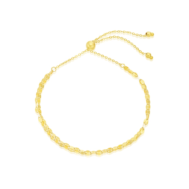 9ct Yellow Gold 9.5 Inch Forzatina Chain Bolo Bracelet