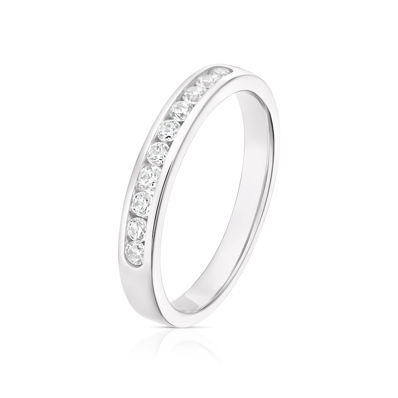 9ct White Gold CZ Channel Set Eternity Ring