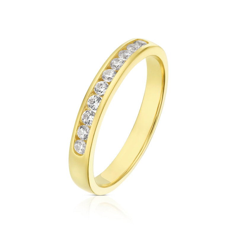 9ct Yellow Gold CZ Channel Set Eternity Ring