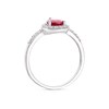 Thumbnail Image 3 of 9ct White Gold Created Ruby & CZ Pear Shaped Ring
