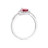 Thumbnail Image 2 of 9ct White Gold Created Ruby & CZ Pear Shaped Ring