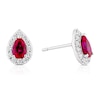 Thumbnail Image 0 of 9ct White Gold Created Ruby & CZ Stud Earrings