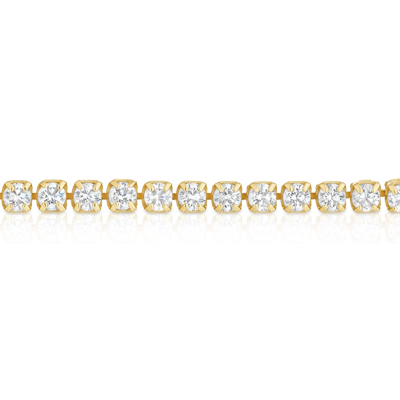 Main Image 2 of 9ct Yellow Gold 7.5" Cubic Zirconia Round Cut Tennis Bracelet