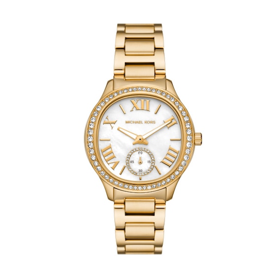 Michael Kors Sage Mother Of Pearl Dial and Gold Tone Bracele