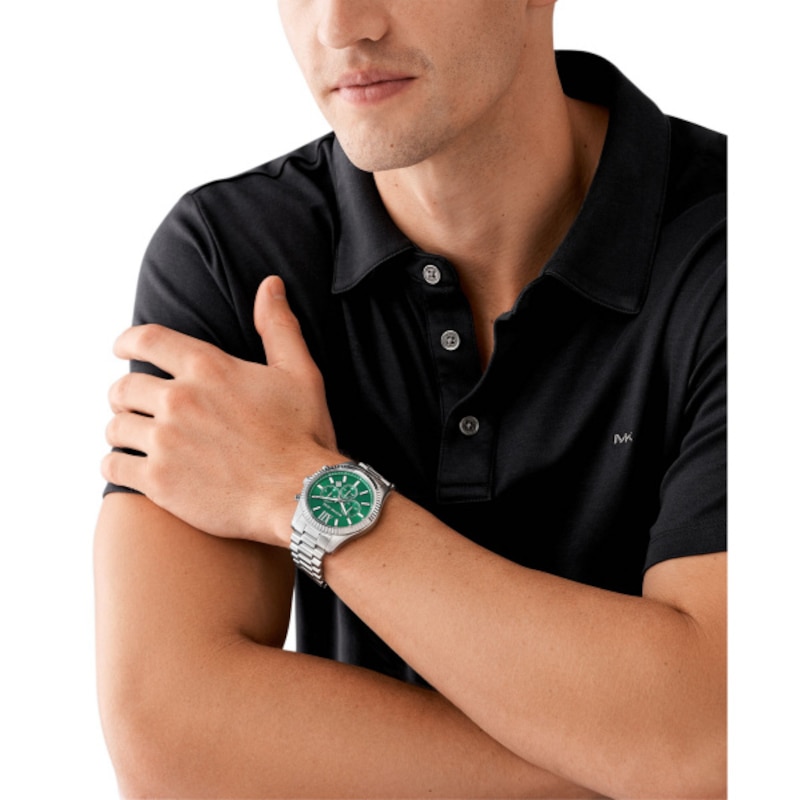 Main Image 4 of Michael Kors Lexington Men's Green Dial & Stainless Steel Watch