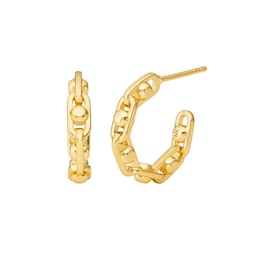 Michael Kors 14ct Gold Plated Sterling Silver Half Hoop Earrings