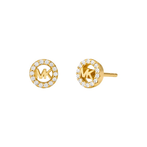 Michael Kors 14ct Gold Plated Sterling Silver Halo Stud Earr